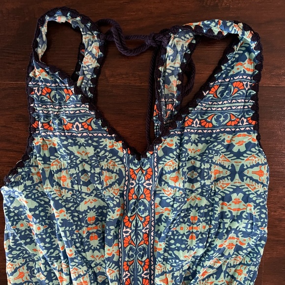Sperry Top Sider Blue Geometric Print Romper size XS EUC - Picture 3 of 3